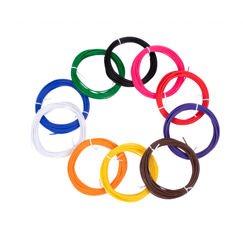 Filamente de schimb AERIUM pentru pixuri 3D, 1,75 mm PCL, 5 metri × 10 culori