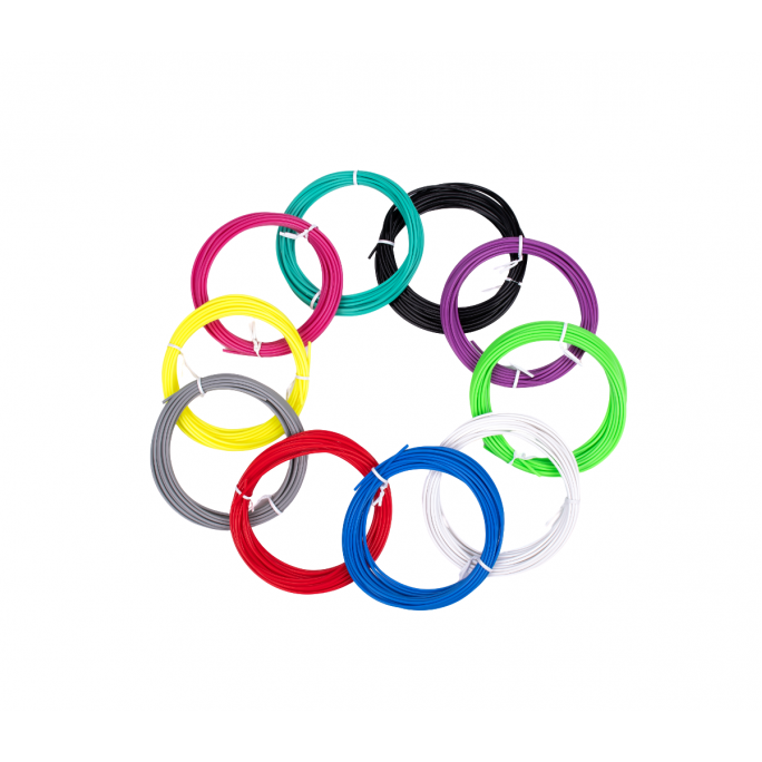 Filamente de schimb AERIUM pentru pixuri 3D, 1,75 mm PLA, 5 metri × 10 culori Filamente de schimb AERIUM pentru pixuri 3D, 1,75 mm PLA, 5 metri × 10 culori