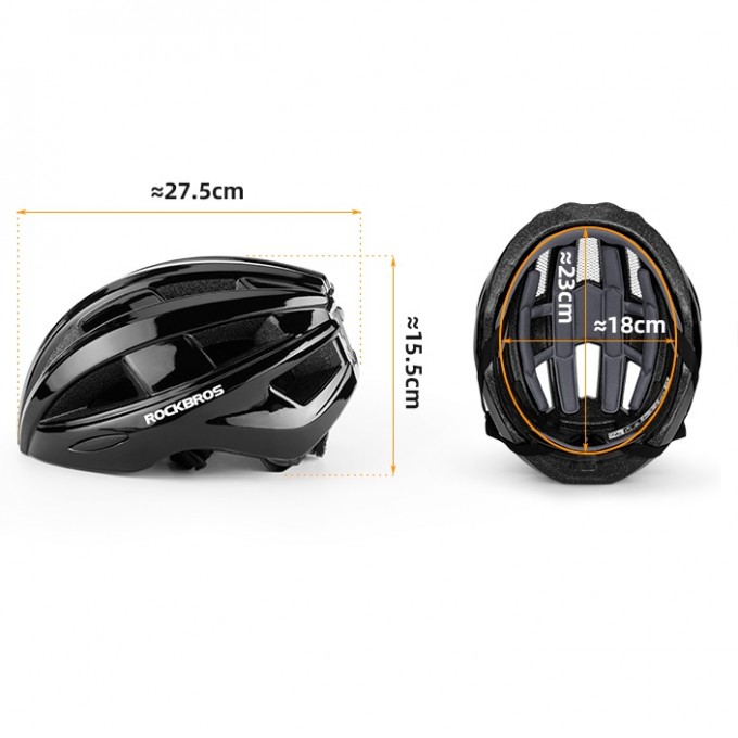 Cască AERIUM ROCKBROS Ultralight cu lanternă cu LED neagră