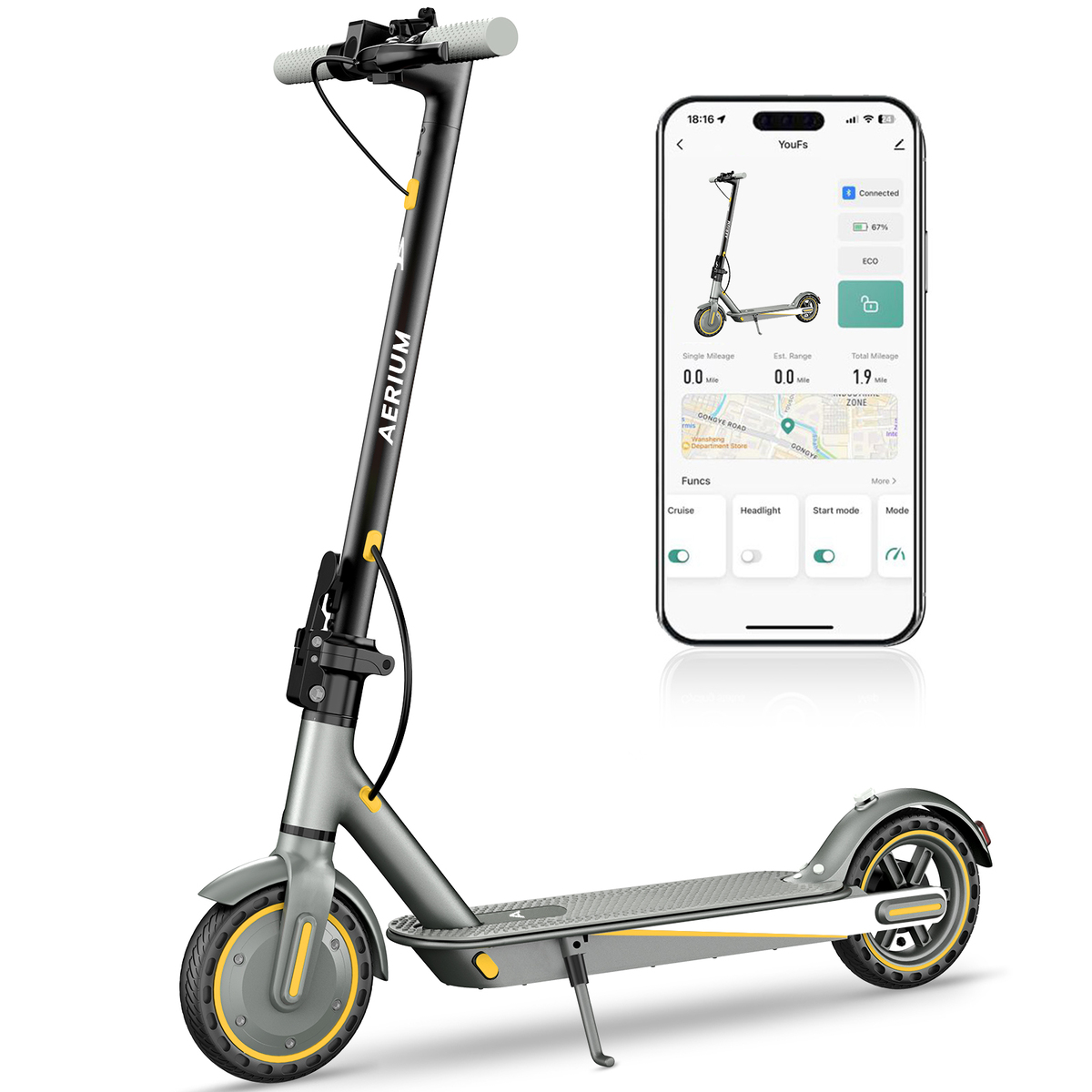 Trotinetă electrică AERIUM T350 PRO neagră