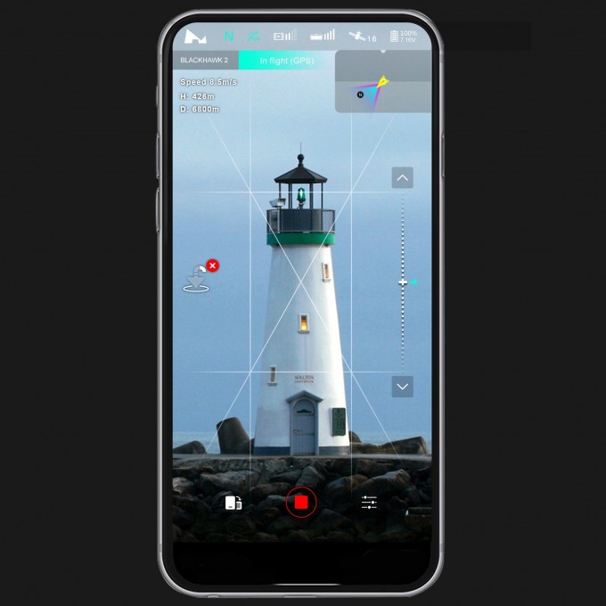 Dron AERIUM Hubsan Blackhawk 2 GPS 4K Combo negru - 2 baterii