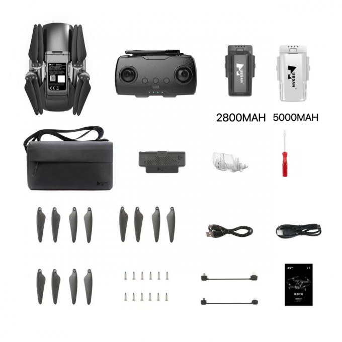 Dron AERIUM Hubsan Blackhawk 2 GPS 4K Combo negru - 2 baterii