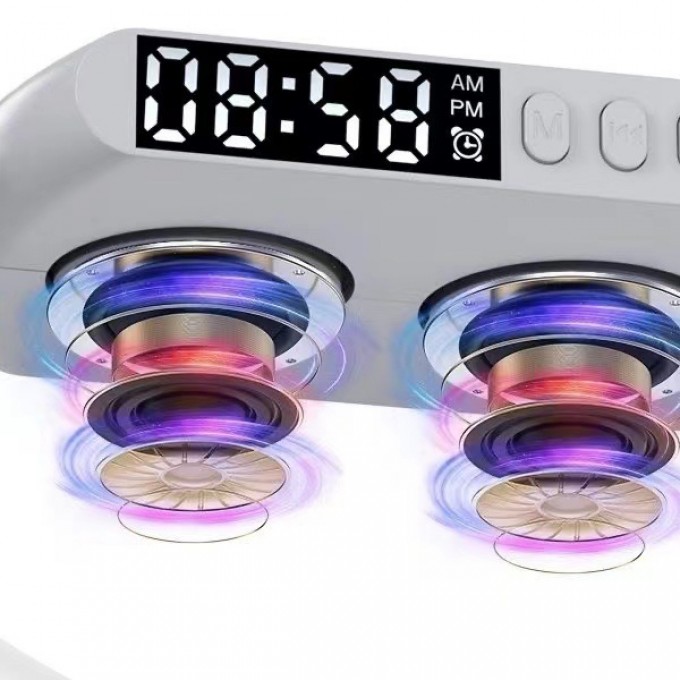 Boxă Bluetooth cu încărcător wireless AERIUM W15 LED APP albă