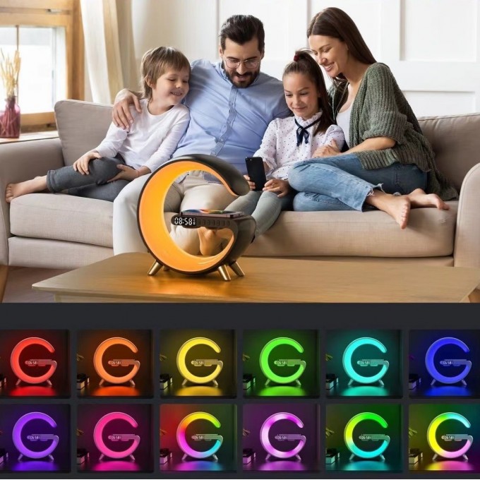 Boxă Bluetooth cu încărcător wireless AERIUM W15 LED APP albă