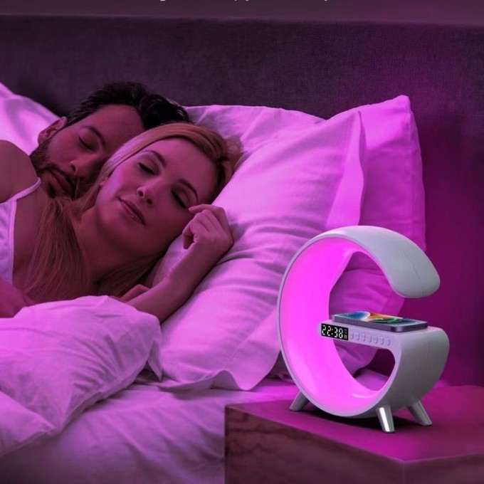 Boxă Bluetooth cu încărcător wireless AERIUM W15 LED APP albă