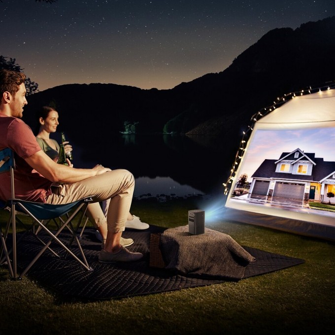 Miniproiector portabil cu baterie AERIUM P8000 DLP Wi-Fi Super Bass