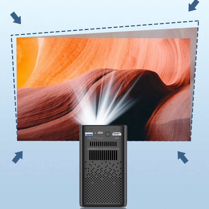 Miniproiector portabil cu baterie AERIUM P8000 DLP Wi-Fi Super Bass