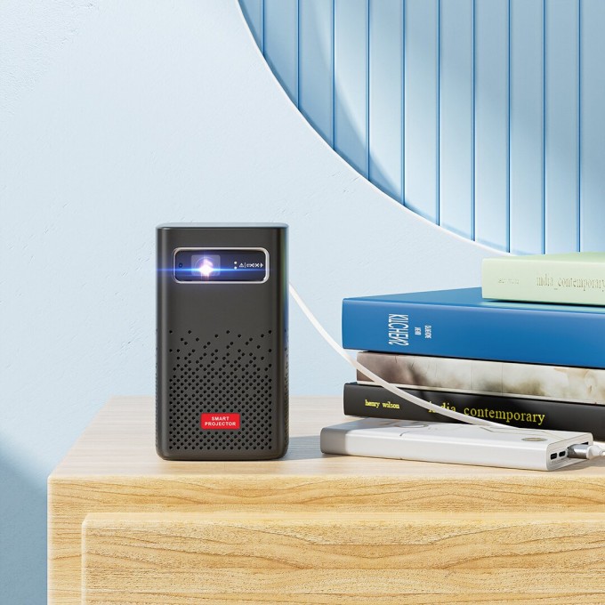 Miniproiector portabil cu baterie AERIUM P8000 DLP Wi-Fi Super Bass