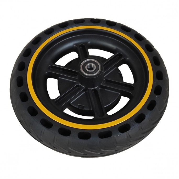 Roată de rezervă spate culoare galbenă pentru trotinetă AERIUM T350 neagră Roată de rezervă spate culoare galbenă pentru trotinetă AERIUM T350 neagră