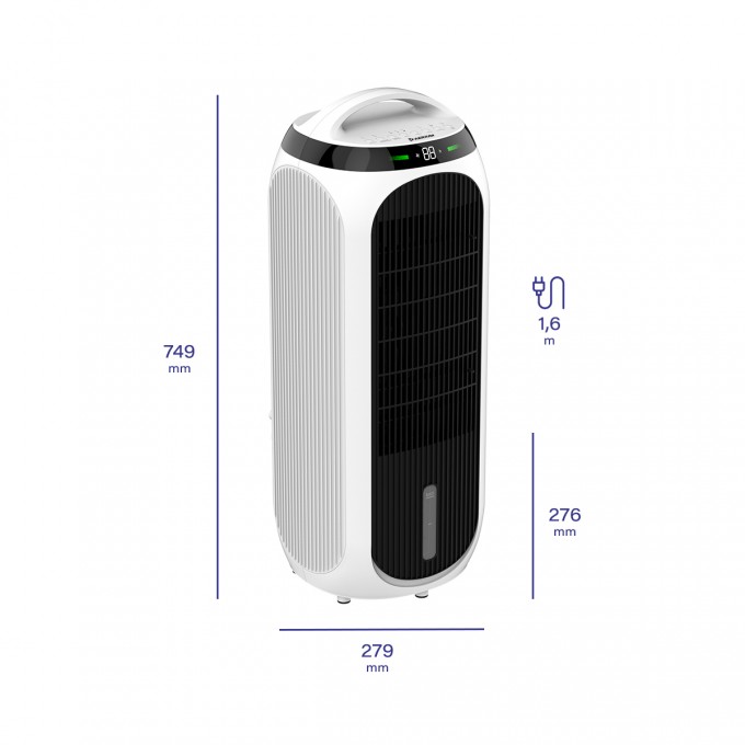 Răcitor de aer, purificator de aer, umidificator și ventilator AERIUM TotalCare 4-în-1 H13WIFI