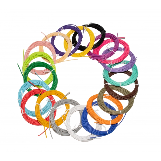 Filamente de schimb AERIUM pentru pixuri 3D, 1,75 mm PCL, 5 metri × 20 culori
