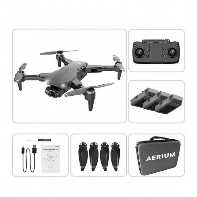 Dron AERIUM L900 GPS 4K neagră - 3 baterii