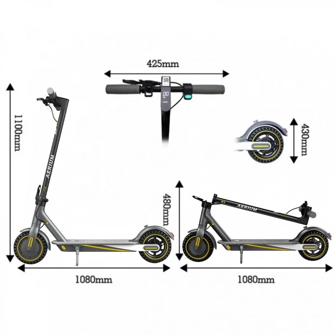 Trotinetă electrică AERIUM T350 PRO neagră