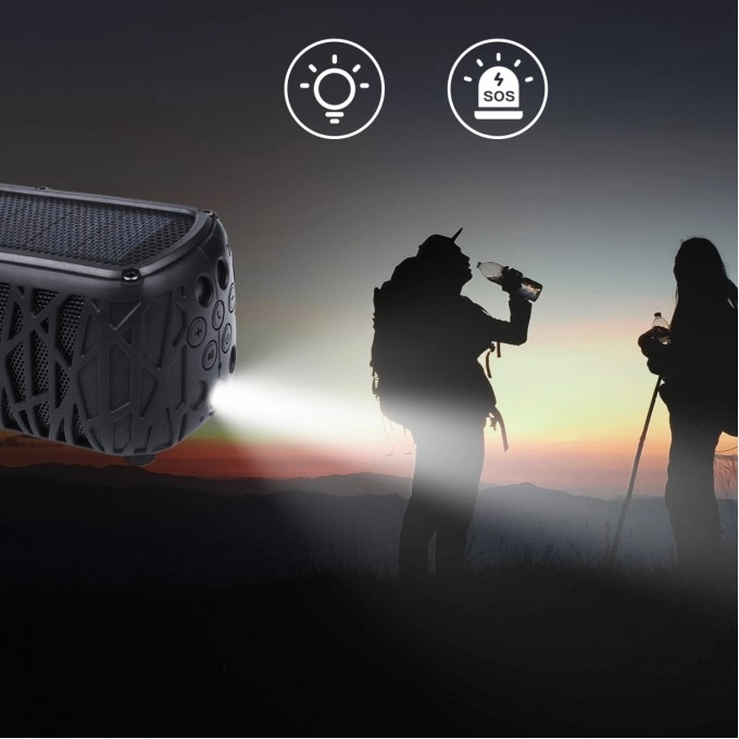 Boxă Bluetooth portabilă cu powerbank AERIUM S5000 Solar Outdoor