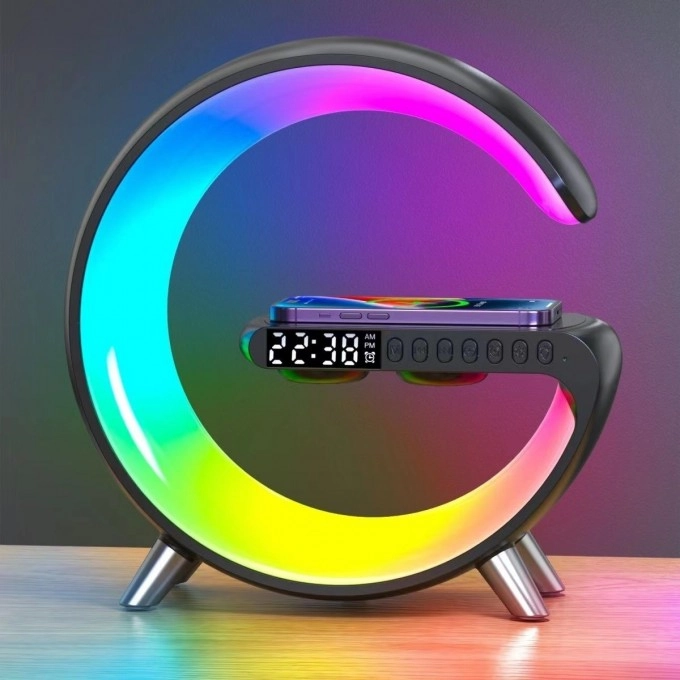 Boxă Bluetooth cu încărcător wireless AERIUM W15 LED APP albă