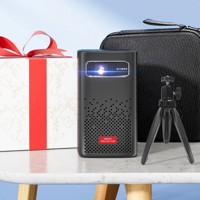 Miniproiector portabil cu baterie AERIUM P8000 DLP Wi-Fi Super Bass